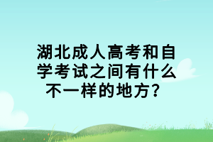湖北成人高考和自學(xué)考試之間有什么不一樣的地方？