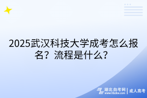 2?025武漢科技大學成考怎么報名？流程是什么？