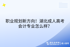 職業(yè)規(guī)劃新方向！湖北成人高考會計專業(yè)怎么樣？