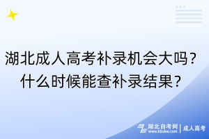湖北成人高考補(bǔ)錄機(jī)會(huì)大嗎？什么時(shí)候能查補(bǔ)錄結(jié)果？