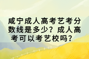 咸寧成人高考藝考分數(shù)線是多少？成人高考可以考藝校嗎？ 