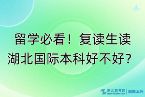 留學必看！復讀生讀湖北國際本科好不好？