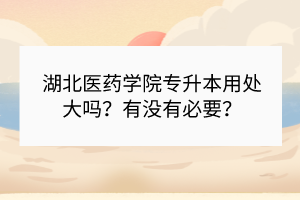 湖北醫(yī)藥學(xué)院專升本用處大嗎？有沒有必要？