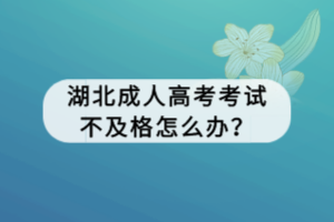 湖北成人高考考試不及格怎么辦？