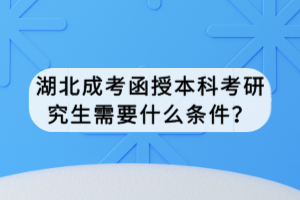 湖北成考函授本科考研究生需要什么條件？
