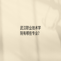 武漢職業(yè)技術(shù)學(xué)院有哪些專業(yè)？