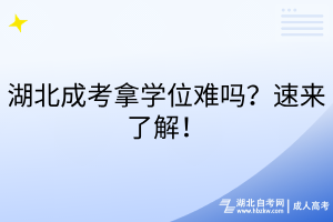 湖北成考拿學(xué)位難嗎？速來了解！