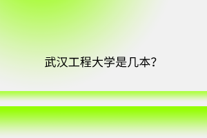 武漢工程大學(xué)是幾本？