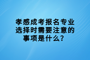 孝感成考報(bào)名專業(yè)選擇時(shí)需要注意的事項(xiàng)是什么？