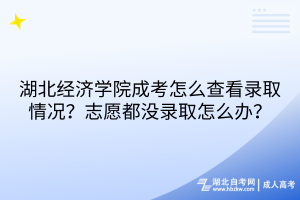湖北經(jīng)濟(jì)學(xué)院成考怎么查看錄取情況？志愿都沒(méi)錄取怎么辦？