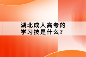 湖北成人高考的學(xué)習(xí)技是什么？