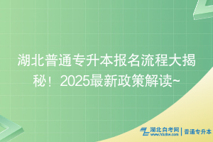 湖北普通專(zhuān)升本報(bào)名流程大揭秘！2025最新政策解讀~