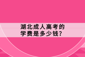 湖北成人高考的學(xué)費是多少錢？