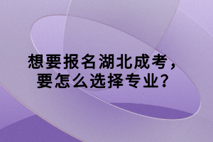 想要報(bào)名湖北成考，要怎么選擇專業(yè)？
