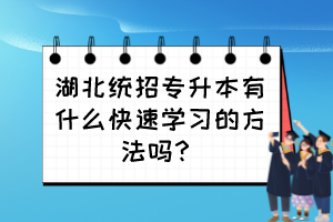 湖北統(tǒng)招專升本有什么快速學習的方法嗎？