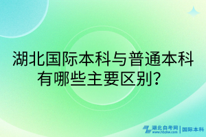 湖北國際本科與普通本科有哪些主要區(qū)別？