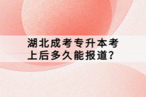 湖北成考專升本考上后多久能報(bào)道？