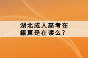 湖北成人高考在籍算是在讀么？