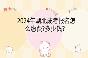 2024年湖北成考報(bào)名怎么繳費(fèi)?多少錢(qián)？