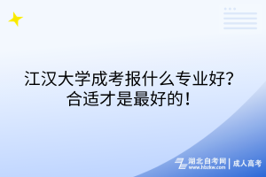 江漢大學(xué)成考報(bào)什么專(zhuān)業(yè)好？合適才是最好的！