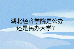 湖北經(jīng)濟學院是公辦還是民辦大學？