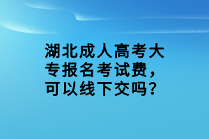 湖北成人高考大專報名考試費，可以線下交嗎？