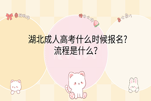 湖北成人高考什么時(shí)候報(bào)名?流程是什么？