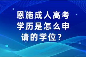 恩施成人高考學(xué)歷是怎么申請的學(xué)位？