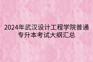 2024年武漢設(shè)計(jì)工程學(xué)院普通專(zhuān)升本考試大綱匯總