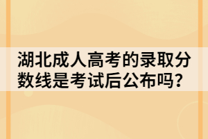湖北成人高考的錄取分?jǐn)?shù)線是考試后公布嗎？