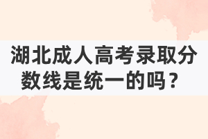 湖北成人高考錄取分?jǐn)?shù)線是統(tǒng)一的嗎？