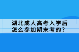 湖北成人高考入學(xué)后怎么參加期末考的？