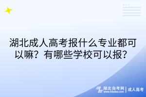 湖北成人高考報什么專業(yè)都可以嘛？有哪些學?？梢詧?？