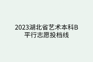 2023湖北省藝術本科B平行志愿投檔線