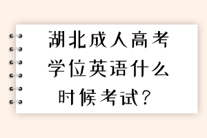 湖北成人高考學(xué)位英語什么時候考試？
