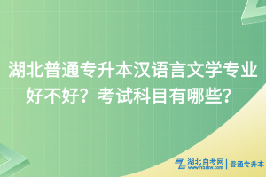 湖北普通專升本漢語言文學(xué)專業(yè)好不好？考試科目有哪些？