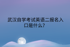 武漢自學(xué)考試英語二報名入口是什么？