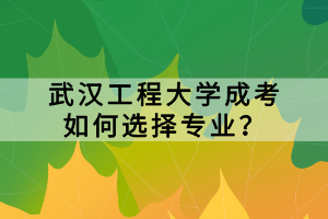 武漢工程大學(xué)成考如何選擇專(zhuān)業(yè)？
