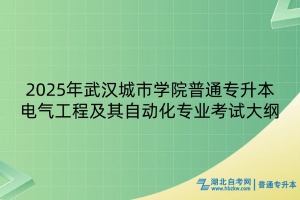 2025年武漢城市學(xué)院普通專升本電氣工程及其自動化專業(yè)考試大綱