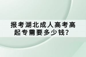 報(bào)考湖北成人高考高起專需要多少錢？