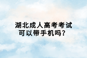 湖北成人高考考試可以帶手機嗎？
