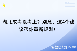 湖北成考沒考上？別急，這4個建議幫你重新規(guī)劃！