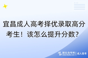 宜昌成人高考擇優(yōu)錄取高分考生！該怎么提升分?jǐn)?shù)？
