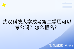 武漢科技大學成考第二學歷可以考公嗎？怎么報名？