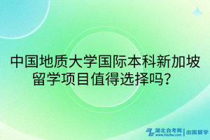 中國地質(zhì)大學(xué)國際本科新加坡留學(xué)項目值得選擇嗎？