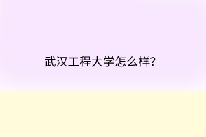 武漢工程大學(xué)怎么樣？