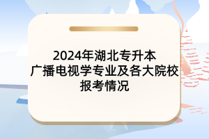 2024年湖北專升本廣播電視學(xué)專業(yè)及各大院校報(bào)考情況