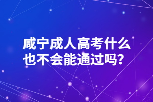 咸寧成人高考什么也不會(huì)能通過(guò)嗎？