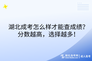 湖北成考怎么樣才能查成績？分?jǐn)?shù)越高，選擇越多！