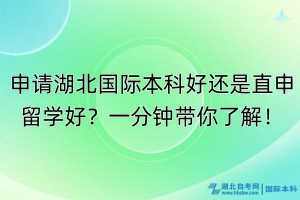 申請湖北國際本科好還是直申留學好？一分鐘帶你了解！